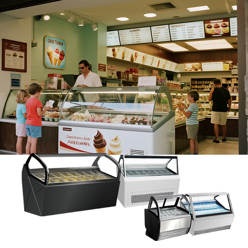 Commercial desktop ice cream freezer