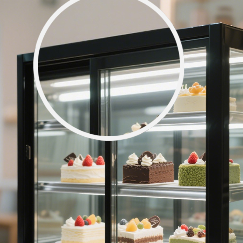 Internal display details of the cake cabinet