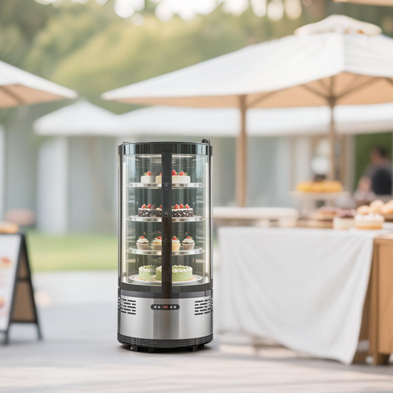 armadio refrigerato per la visualizzazione di torte a barile