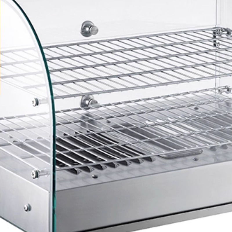 Curved glass food display cabinet