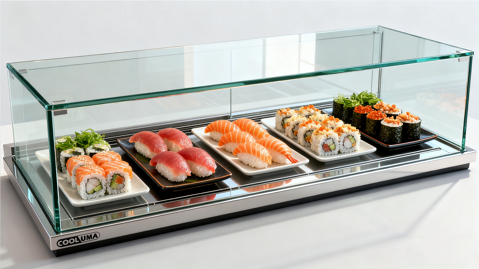 Glass food display cabinet