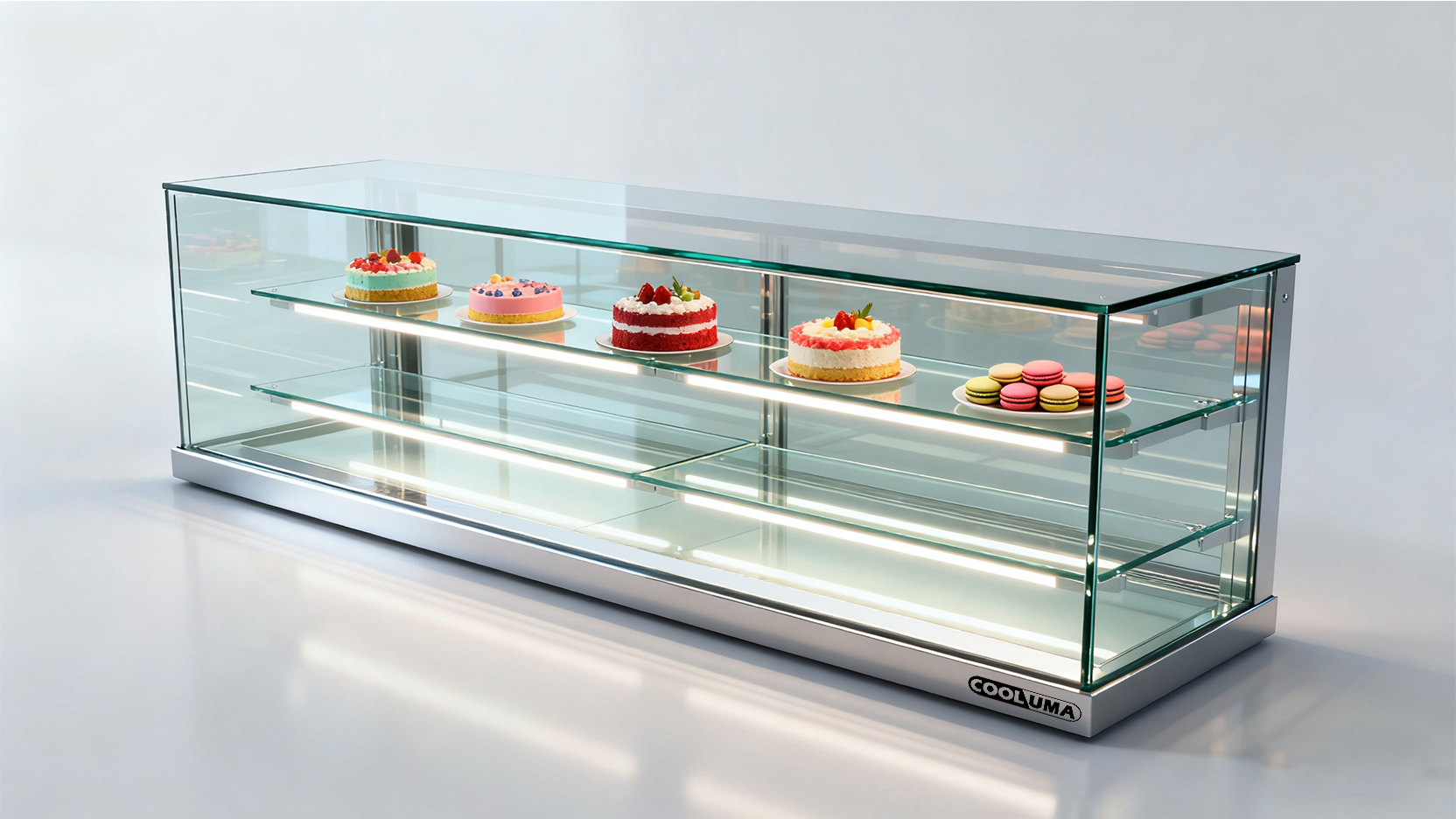 2 tier glass cake cabinet