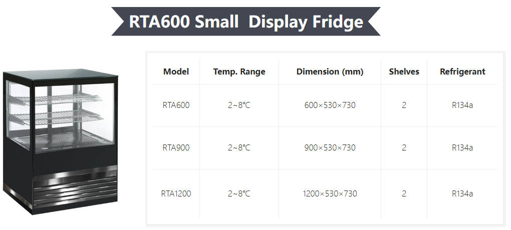 RTA series countertop air-cooled cake cabinet