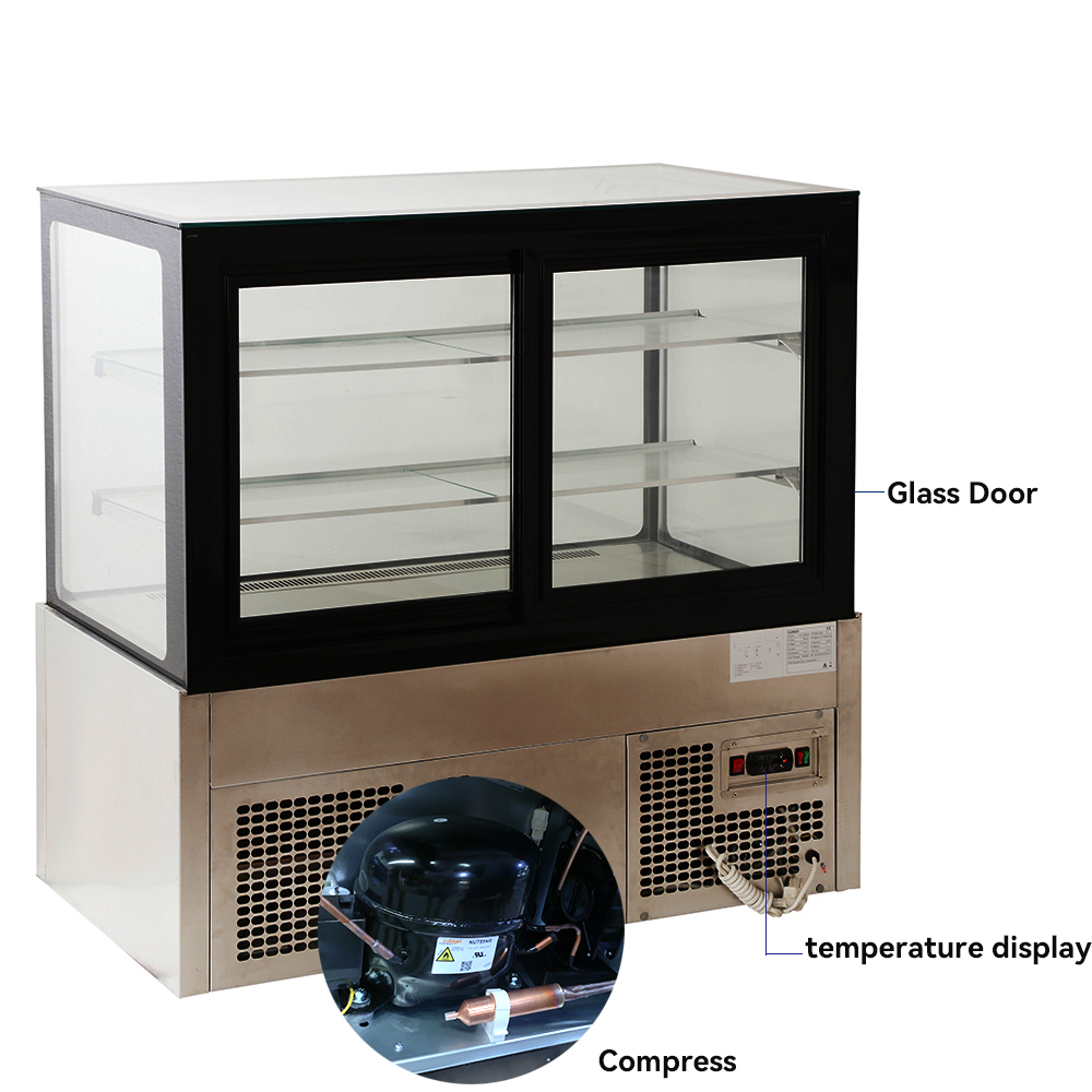 Cake cabinet with compressor