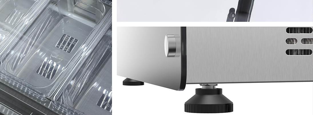 Internal details of the ice cream cabinet