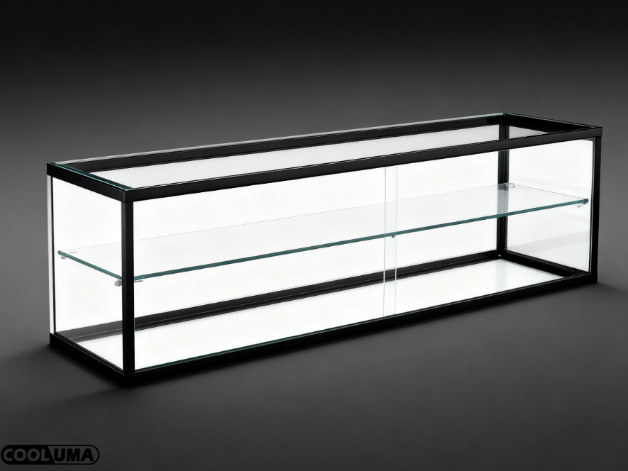 Double layer glass display cabinet