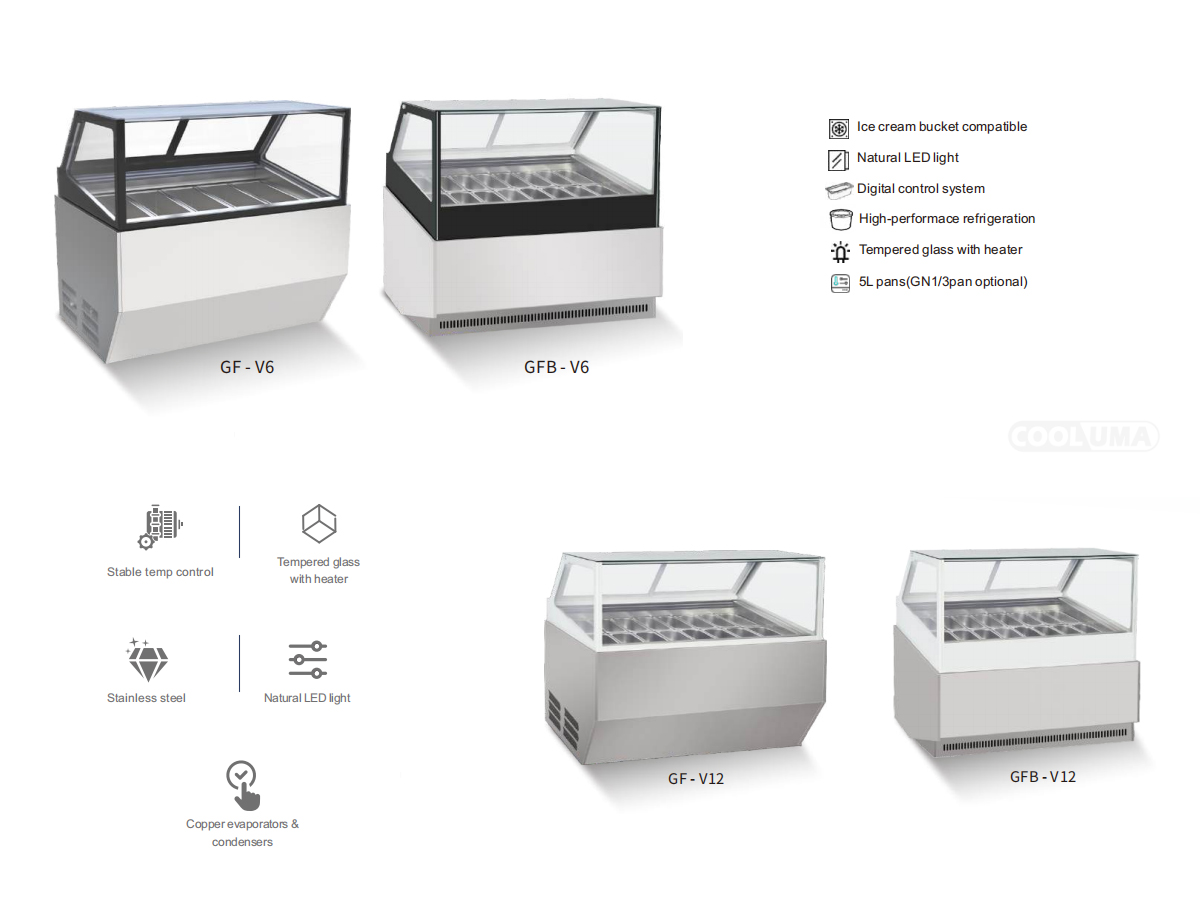 فريزر عرض جيلاتو تجاري للبيع