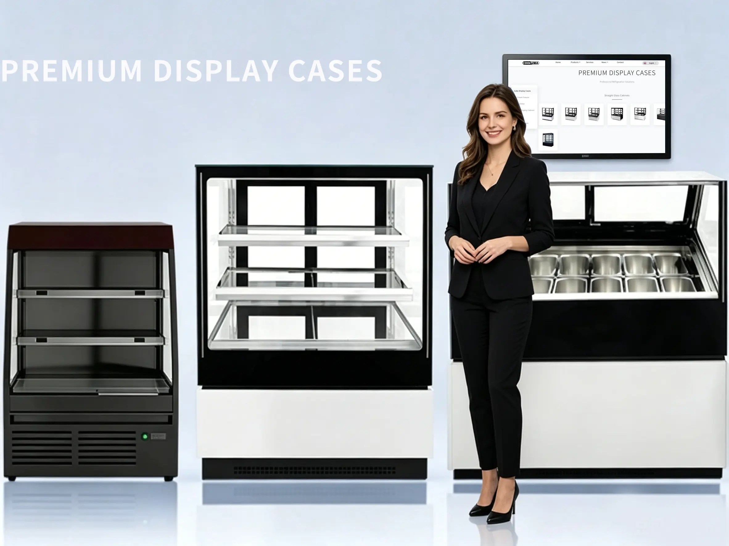 Commercial Refrigerated and Frozen Display Cabinet