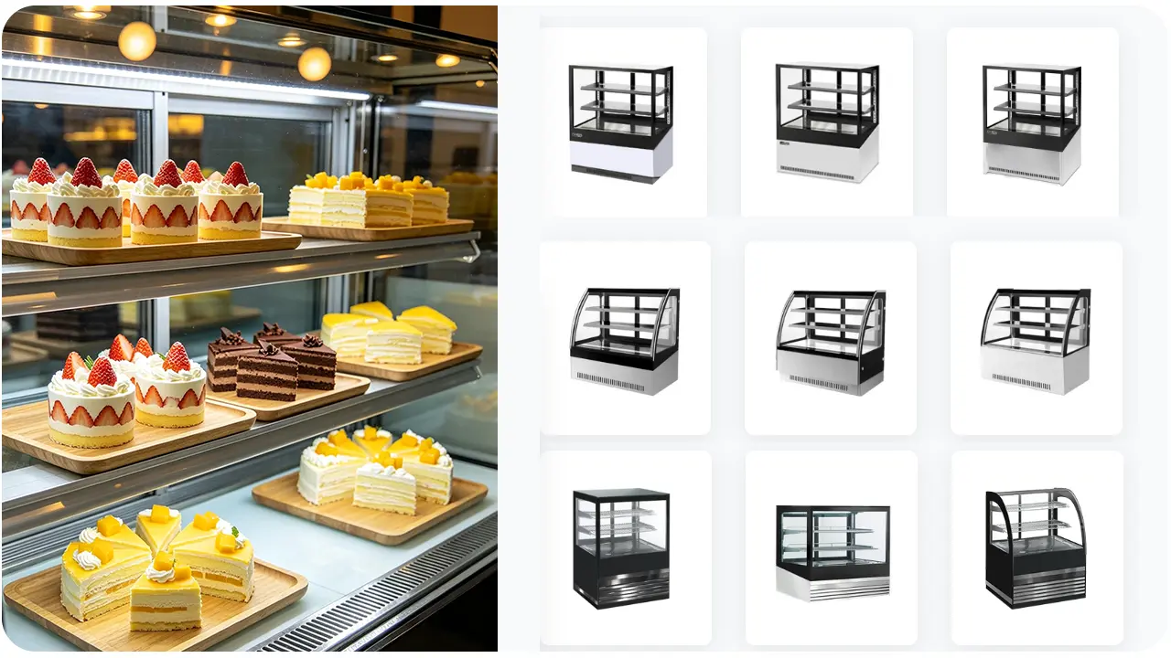Commercial display cabinet with refrigeration function