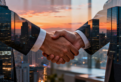 Partners and suppliers shake hands