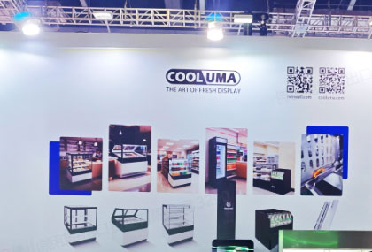 Cooluma refrigerated display cabinets on exhibition display