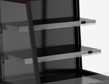 RTS Air-Cooled Display Cooler Adjustable Shelf Feature