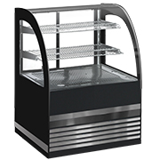 Arc-shaped glass two-layer food refrigerated display cabinet