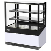 Commercial white two - layer food display cabinet