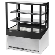 2 - layer adjustable - height right - angled refrigerated display cabinet